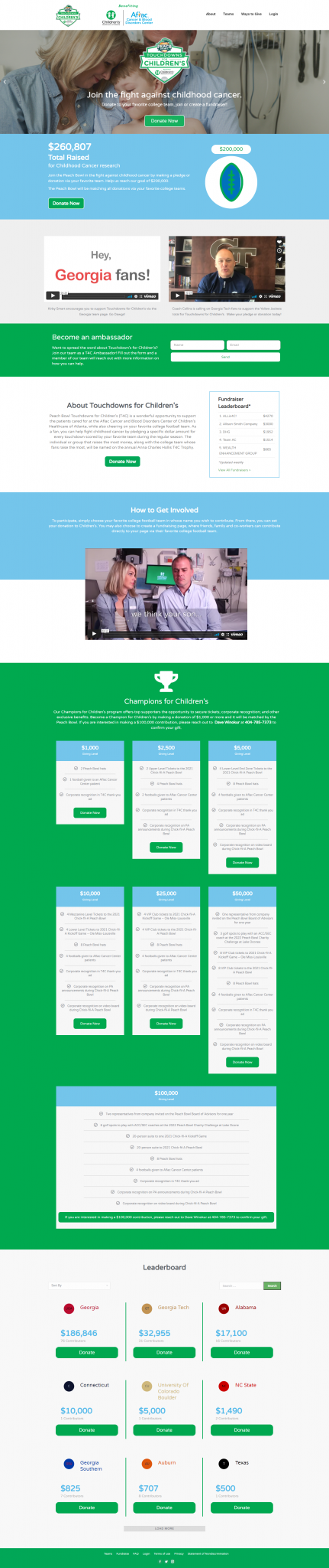 touchdowns for childrens